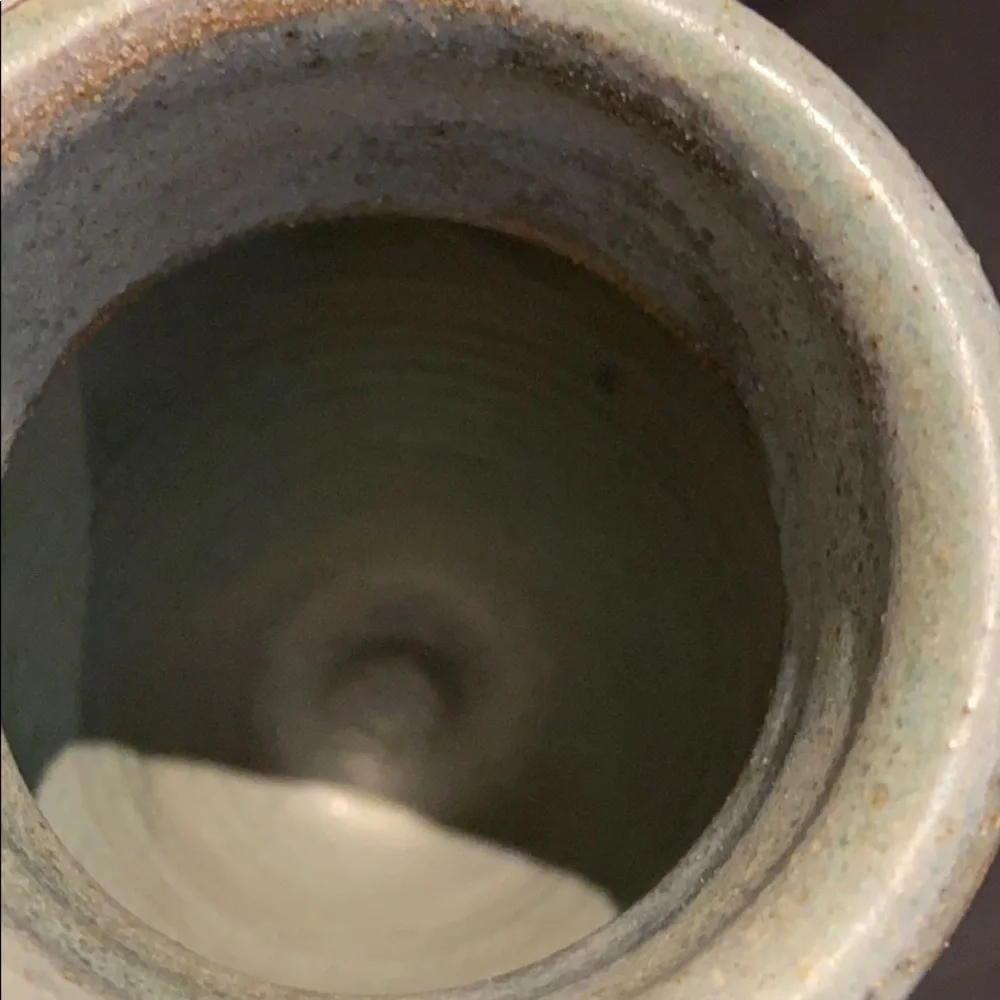 Small Signed Pottery Flower Vase